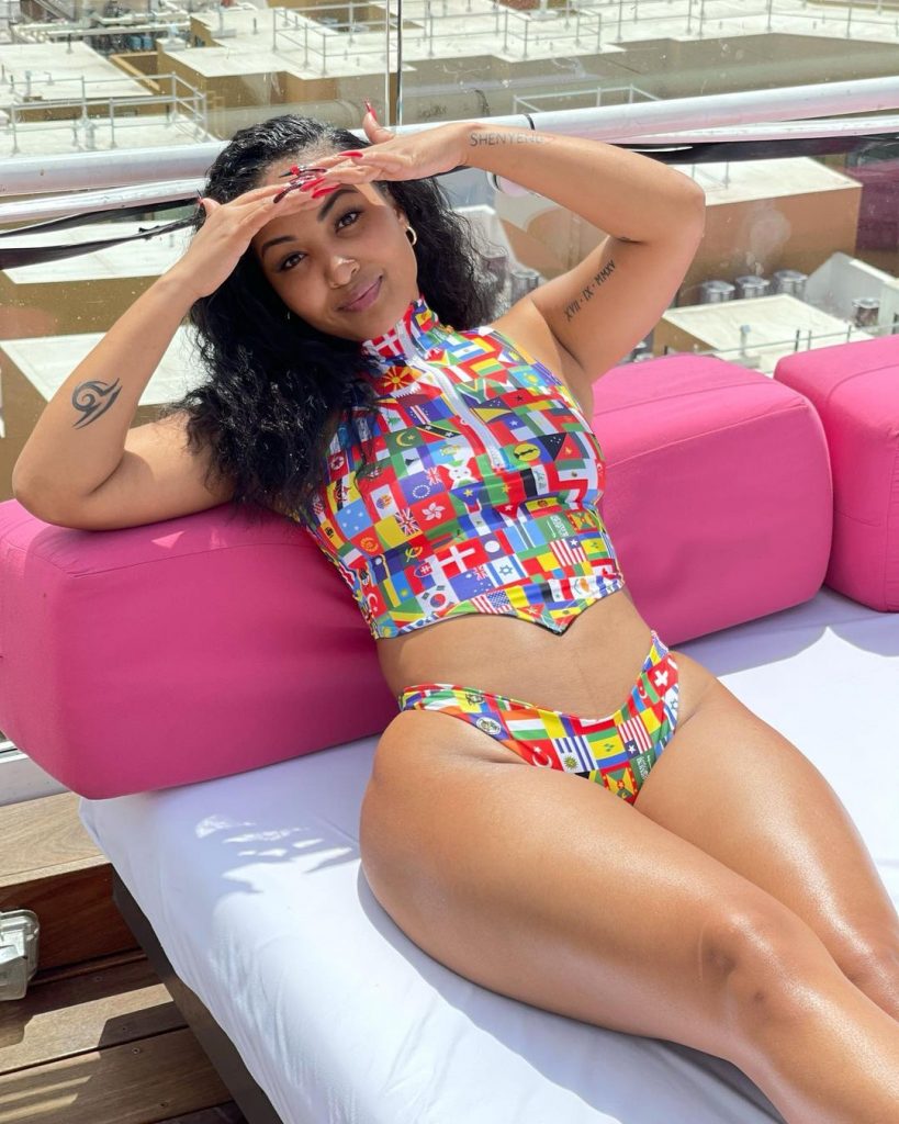shenseea flag swimsuit